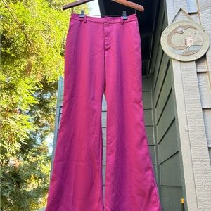 Vibrant Pink Uniqlo Flared Pants